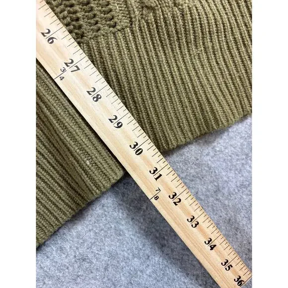 Banana Republic Todd Duncan Sweater Men Green Cable Knit Cashmere Pullover Large - Picture 3 of 8